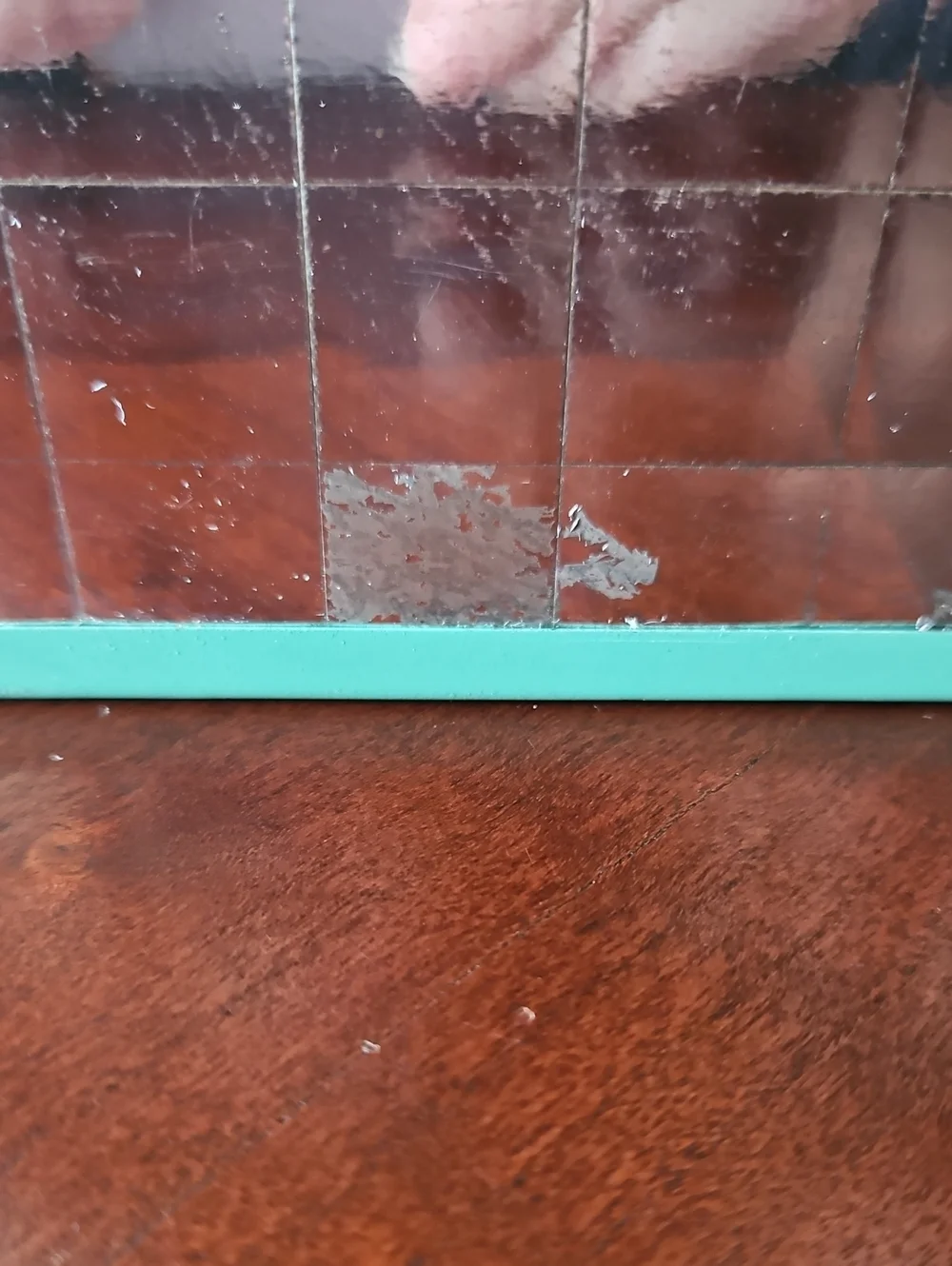 Antique Art Deco Mirror Tile & Wood/Metal Vanity Jewelry Box-Anton Pieck